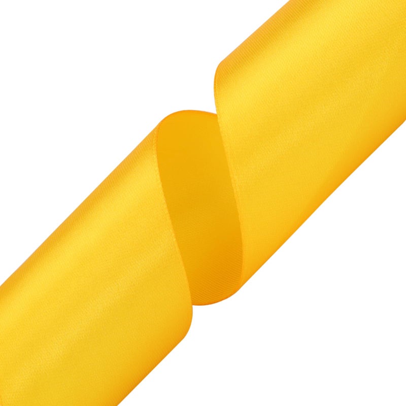 Nsilu 2 inch Yellow Satin Ribbon 50 Yards Solid Fabric Ribbons Roll for Gift Wrapping  Satin Weddings Flower Bouquet  Invitations Sewing Party Decorations  Holiday Decorating and More - Image 2